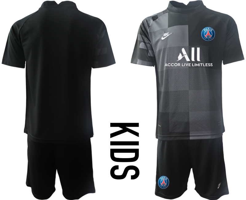 Youth 2021-2022 Club Paris St German black goalkeeper blank Soccer Jersey